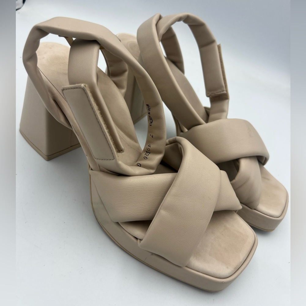 Paul Green Roxy Leather Sandal Strappy Light Tan Women’s Size US 9.5 Made In AU